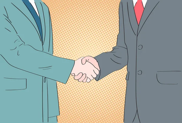 Retro BusinesPeople Handshaking — Stock Vector