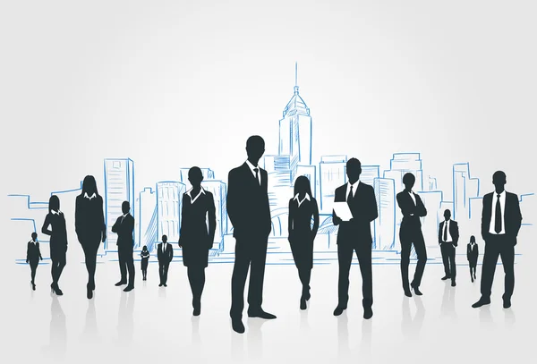 BusinessPeople Group Silhouettes — Stock Vector