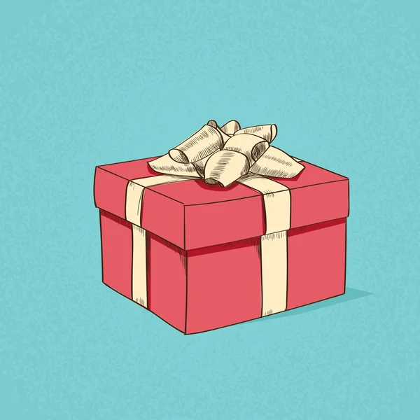 Caja de regalo roja regalo — Vector de stock