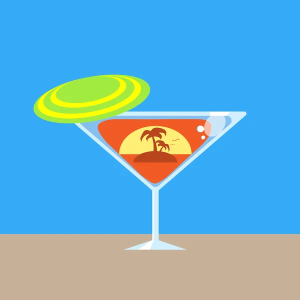 Cocktail martini im Glas — Stockvektor