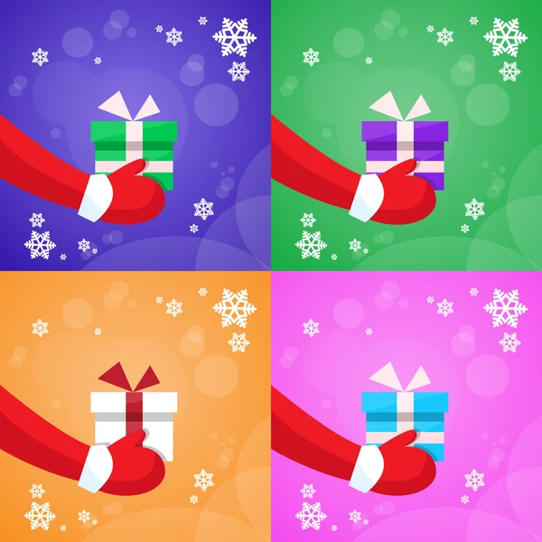 Cajas de mano de Santa Claus , — Vector de stock