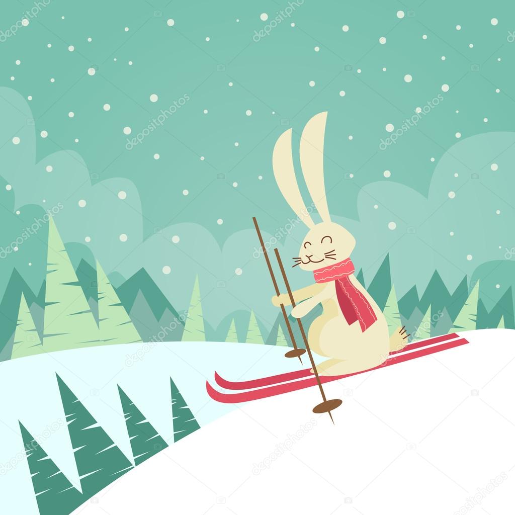 Rabbit Skiing at  Winter