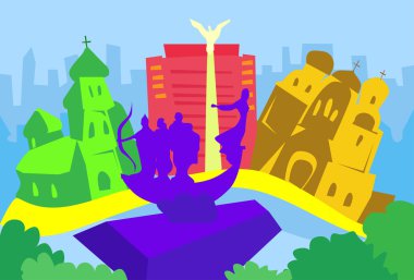 Soyut manzarası Kiev, Ukrayna,