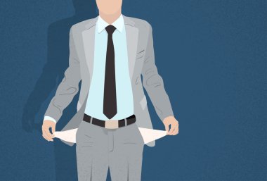 İş adamı boş cep göster