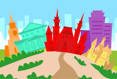 Soyut Moskova manzarası şehir