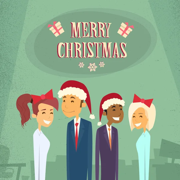 Veselé vánoční přání s podnikateli — Stockový vektor