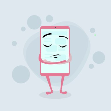 Pembe akıllı telefon çizgi film karakteri