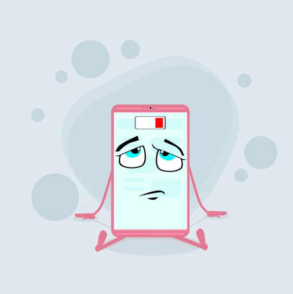Personaggio cartone animato Smart Phone rosa — Vettoriale Stock