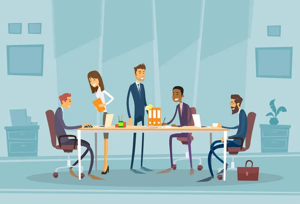 Business People at Meeting in Office — Stock Vector