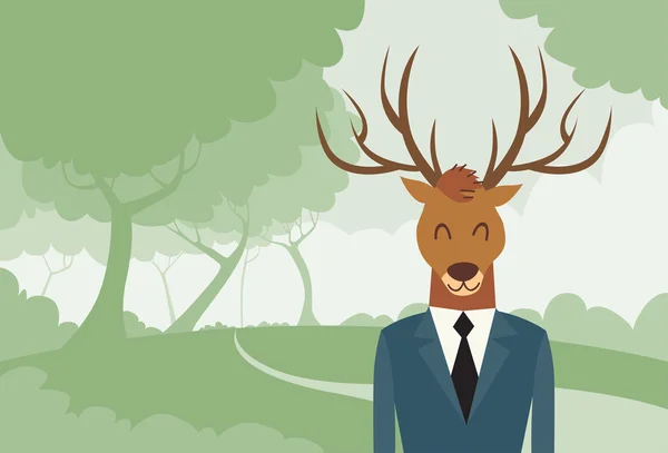 Elk Empresario Dibujos animados — Vector de stock