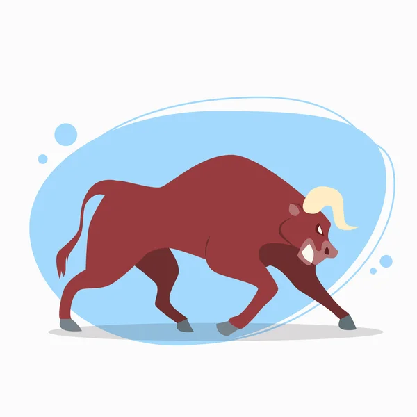 Caricature de taureau en colère — Image vectorielle