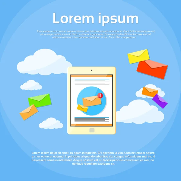 Digitální Marketing Email na tabletu — Stockový vektor