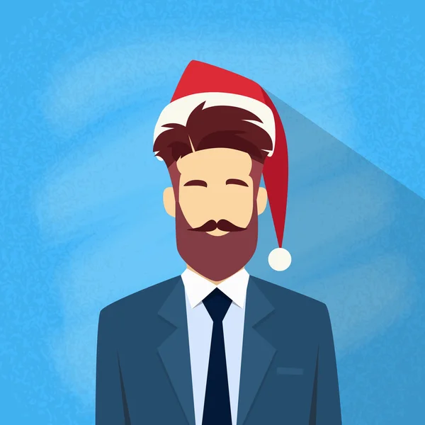 Männliche Ikone mit Weihnachtsmütze — Stockvektor