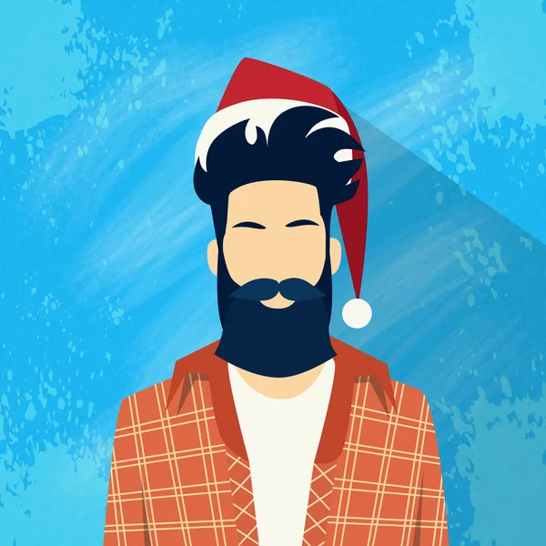 Icône masculine à Santa Hat — Image vectorielle