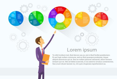 İşadamı gösteren pasta diyagramı Infographic