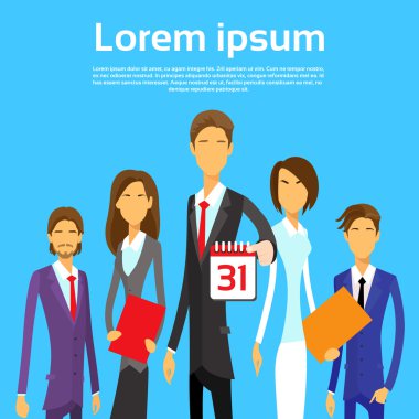 İş insanlar grubu ile takvim