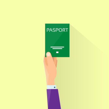 Pasaport tutan işadamı el