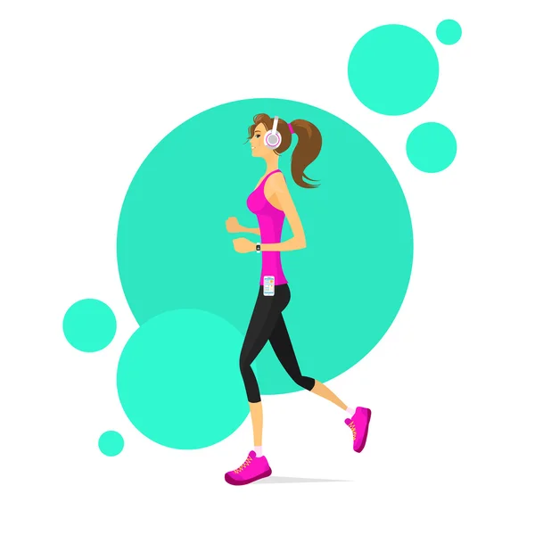 Dziewczynka fitness jogging — Wektor stockowy