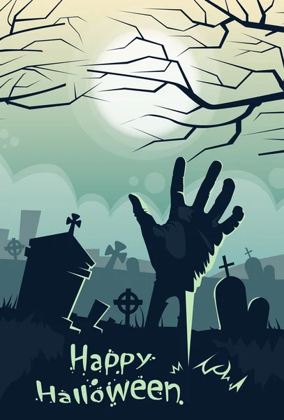 Mano de Halloween desde tierra — Vector de stock