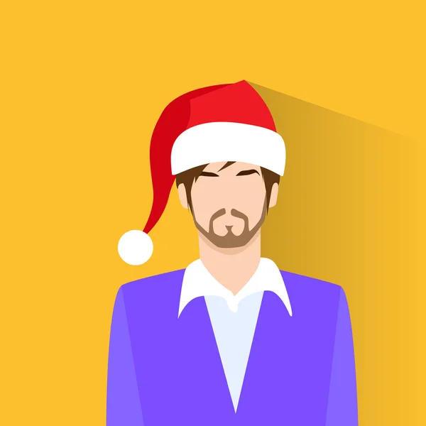 Profile Icon Male in Red Santa Hat — Stock Vector