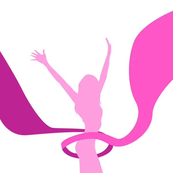 Kobieta i świadomości raka piersi — Wektor stockowy