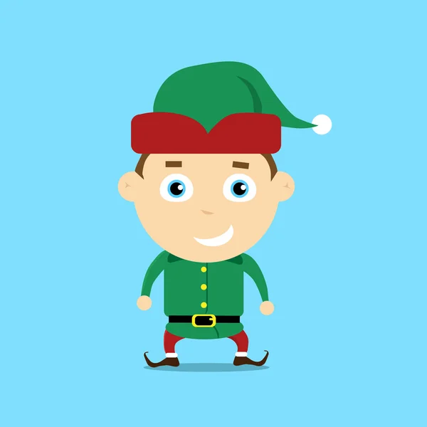 Elfo de Natal personagem dos desenhos animados — Vetor de Stock