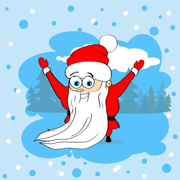Santa Clause  with hands up — Stock Vector