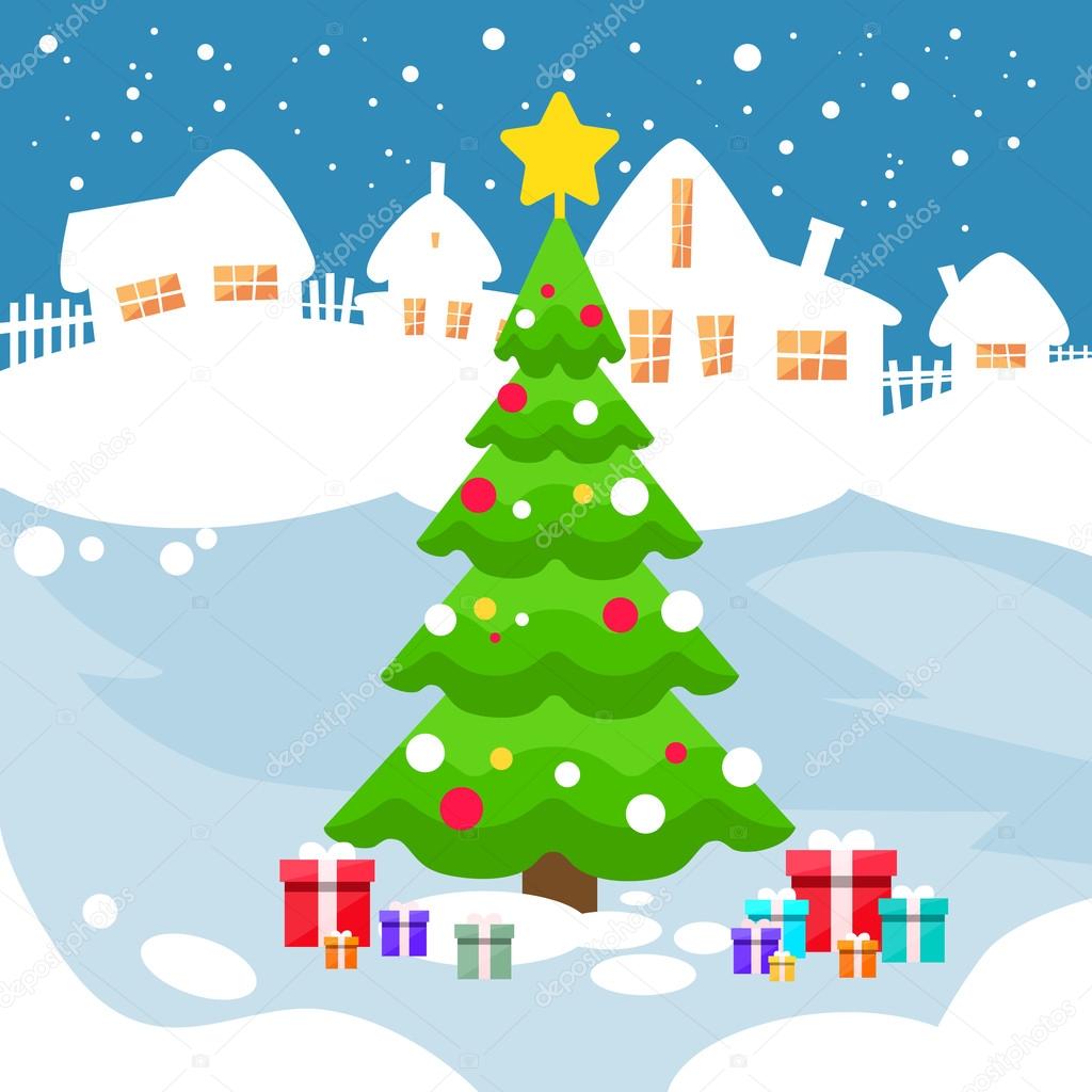 Juletre grønt tre stockvektor © mast3r #94068174, image size:1024x1024