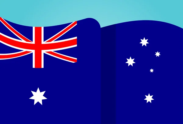 Avustralya Ulusal bayrak sallayarak — Stok Vektör