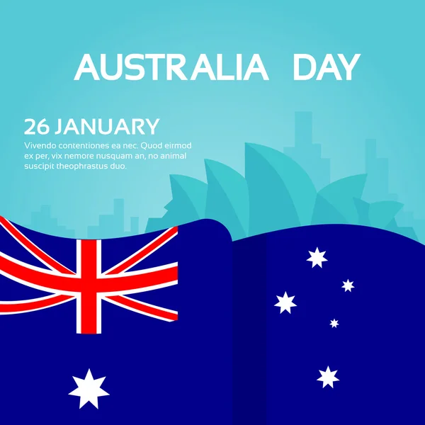 Ausztrália nemzeti zászlót lengetve — Stock Vector