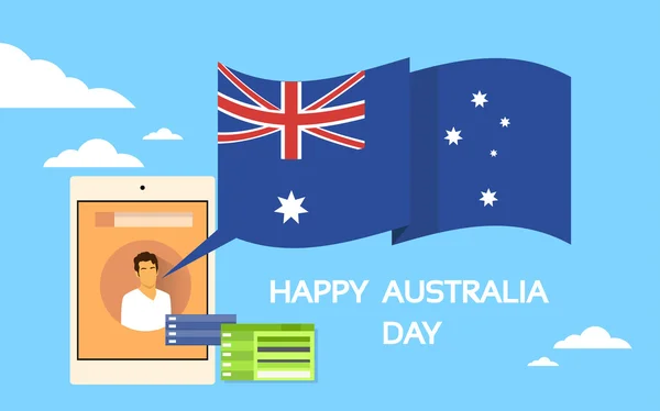 タブレット コンピューターとオーストラリアの日 — ストックベクタ