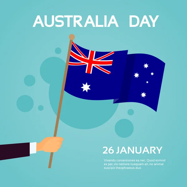 Bandera de mano de Australia — Vector de stock