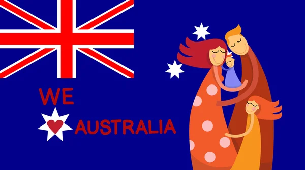 Día Nacional de Australia con Bandera — Vector de stock