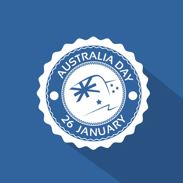 Timbre du jour de l'Australie avec drapeau — Image vectorielle
