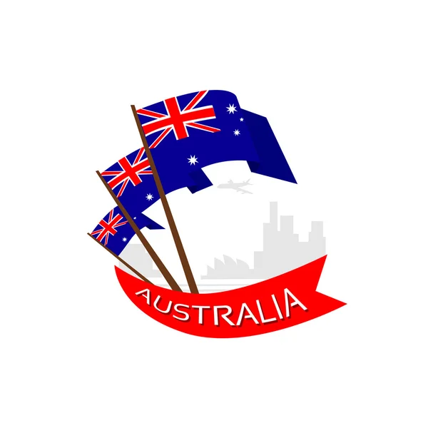 De nationale dag Australië met vlaggen — Stockvector