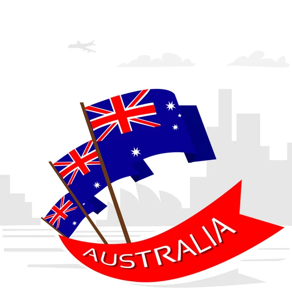Święto Narodowe Australii z flagami — Wektor stockowy