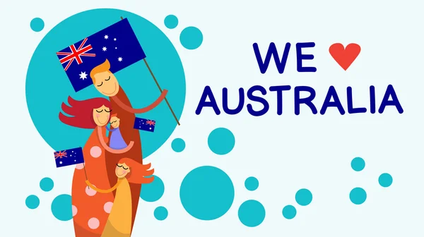 Ημέρα της Αυστραλίας και της οικογένειας — Διανυσματικό Αρχείο