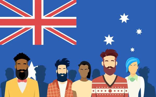 Australia Grupo Personas — Vector de stock