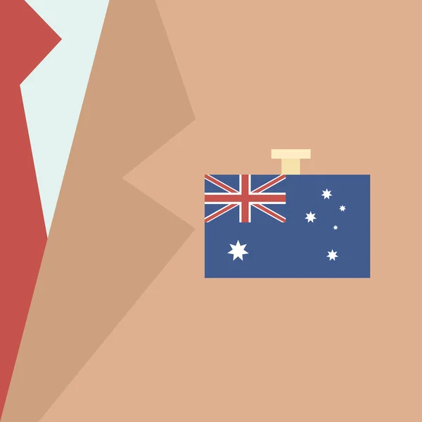 Vlag van Australië en zakenman — Stockvector