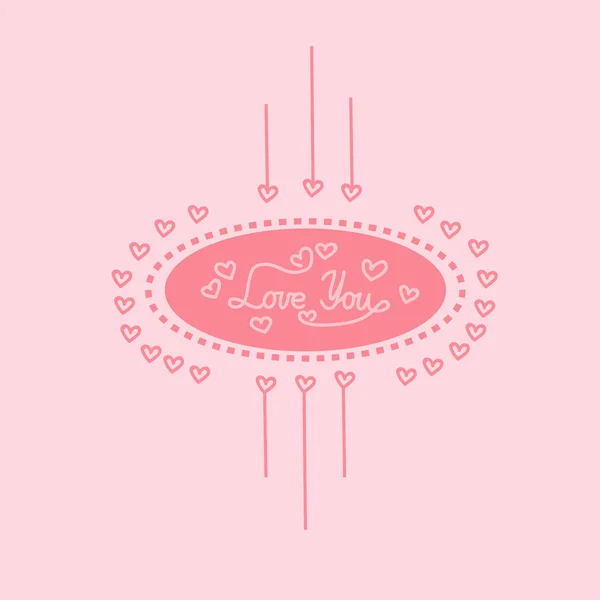 Love You Banner, San Valentín — Vector de stock