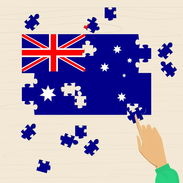 Australië nationale vlag puzzel — Stockvector