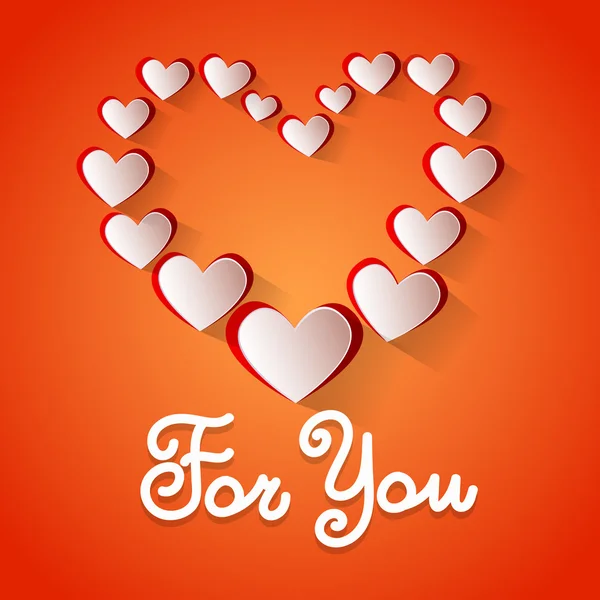 Láska srdce tvar Valentine den přání pro vás — Stockový vektor