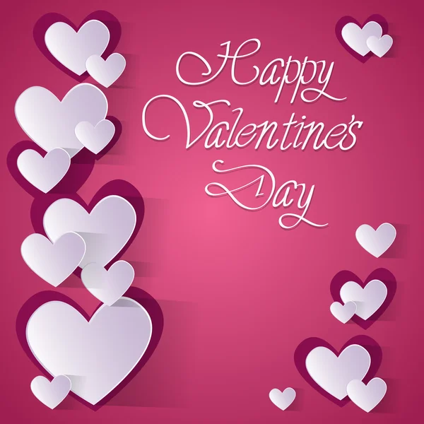 Roze Valentine dag Gift Card Holiday Love hart vorm — Stockvector
