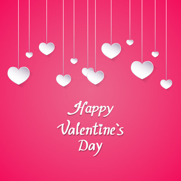 Розовый День Святого Валентина Подарочная карта праздничная форма сердца
