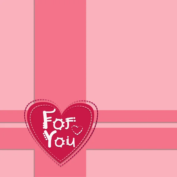 Růžová Valentýn dárek karta Holiday tvaru srdce — Stockový vektor