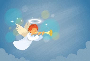 Sevgililer Angel flüt Saint Valentine tatil tutan Cupid