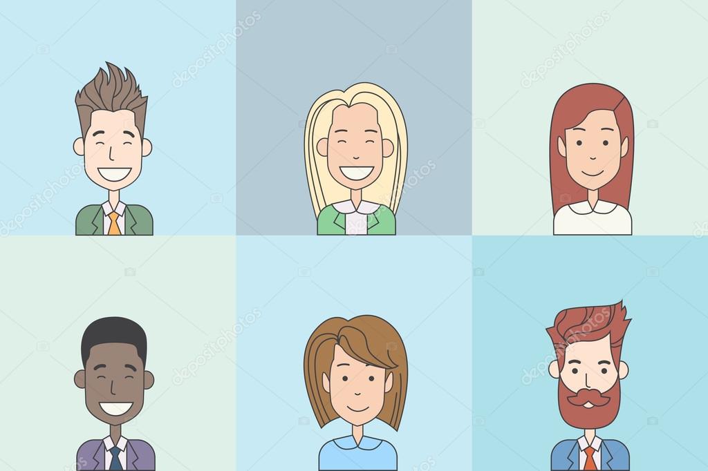 Business People Profile Icon Man Woman Doodle