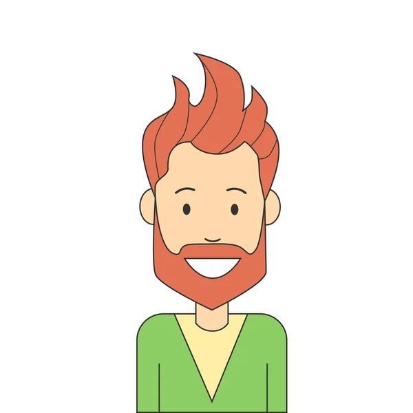 Homem Hipster mão barba isolada Avatar — Vetor de Stock