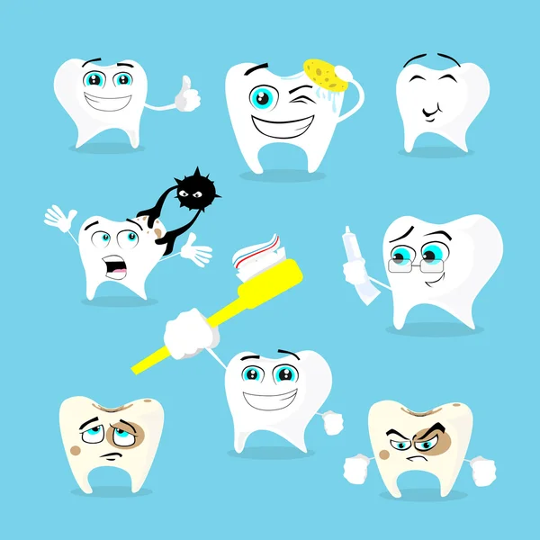 Tanden Dental Health Care Set collectie — Stockvector
