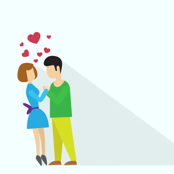 情人节一天假期剪影夫妻恋人拥抱心的形状 — 图库矢量图片